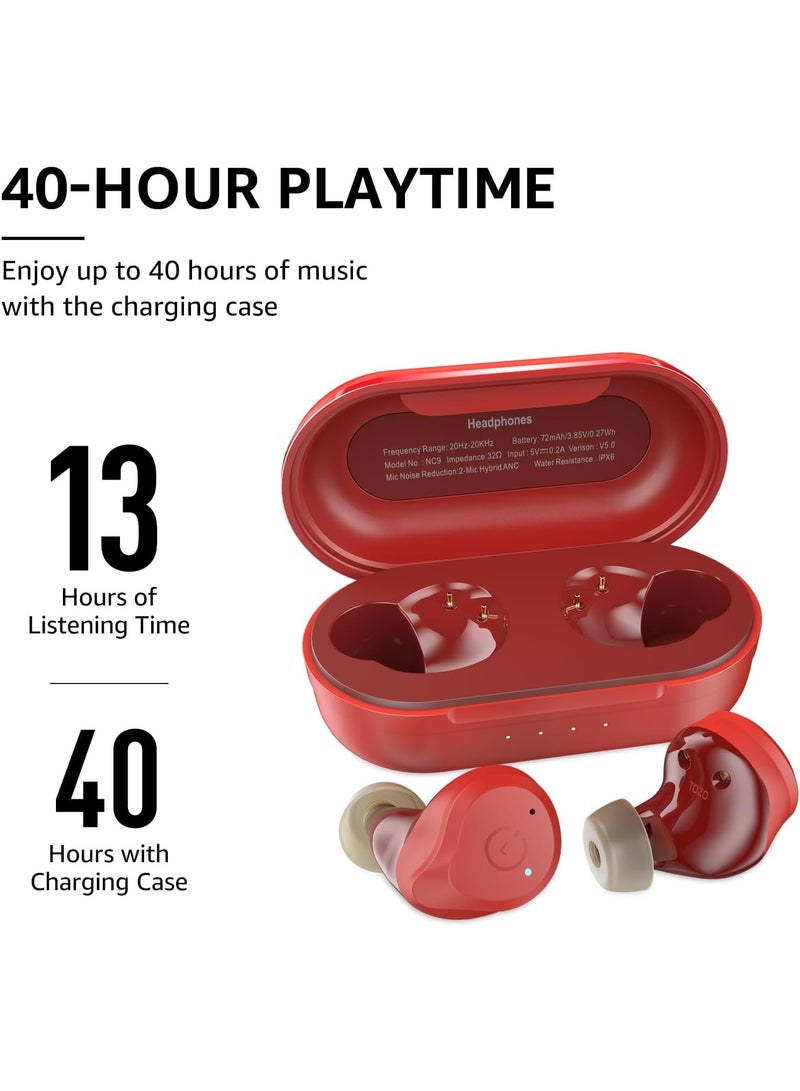 TOZO NC9 Hybrid Active Noise Cancelling Wireless Earbuds, in Ear Headphones IPX6 Waterproof Bluetooth 5.3 Stereo Earphones, Immersive Sound Premium Deep Bass Headset - Image 4